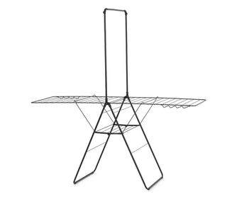 Uscător de rufe Brabantia Hangon, 25 m, 8 umerase, Blocare copii, Tijă suplimentară, Negru mat