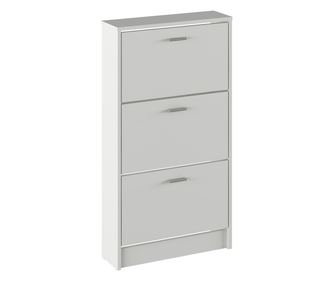 Dulap pentru pantofi, alb, din PAL laminat, cu 3 sertare, design practic si elegant, 58x18x107 cm,Bortis Impex