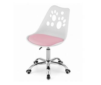 Irodai szék, forgatható és 5 gumikerékkel, eco-bőr párnával és PP ülőlappal, fém vázzal, 50 x 57 x 94 cm