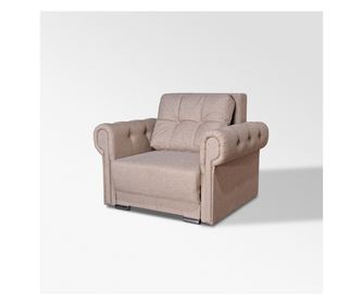 Fotoliu extensibil pat Catinca, Iza, spatiu depozitare, perna decorativa, sistem metalic durabil picioare, culoare bej, 105x90x8