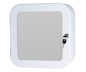 Dulap depozitare medicamente cu oglinda Koopman-Bathroom Solutions, otel inoxidabil/sticla, 32x32x11.5 cm