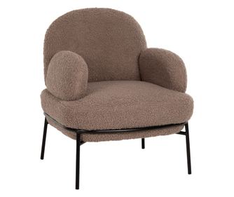 Кресло Агнес букле HM9525.25 цвят кафяв-черен