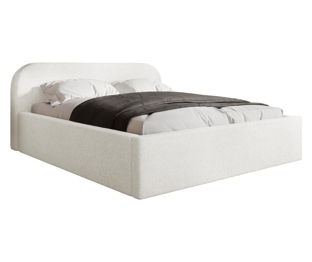 Pat tapitat cu recipient pentru lenjerie Leforn 140x200