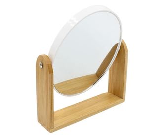 Οβάλ καθρέφτης μακιγιάζ, Eleganza, 15 x 18 εκ., λευκό χρώμα