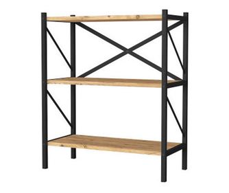 Unitate de rafturi metalice OEM, 3 rafturi, asamblare ușoară, PAL, negru
