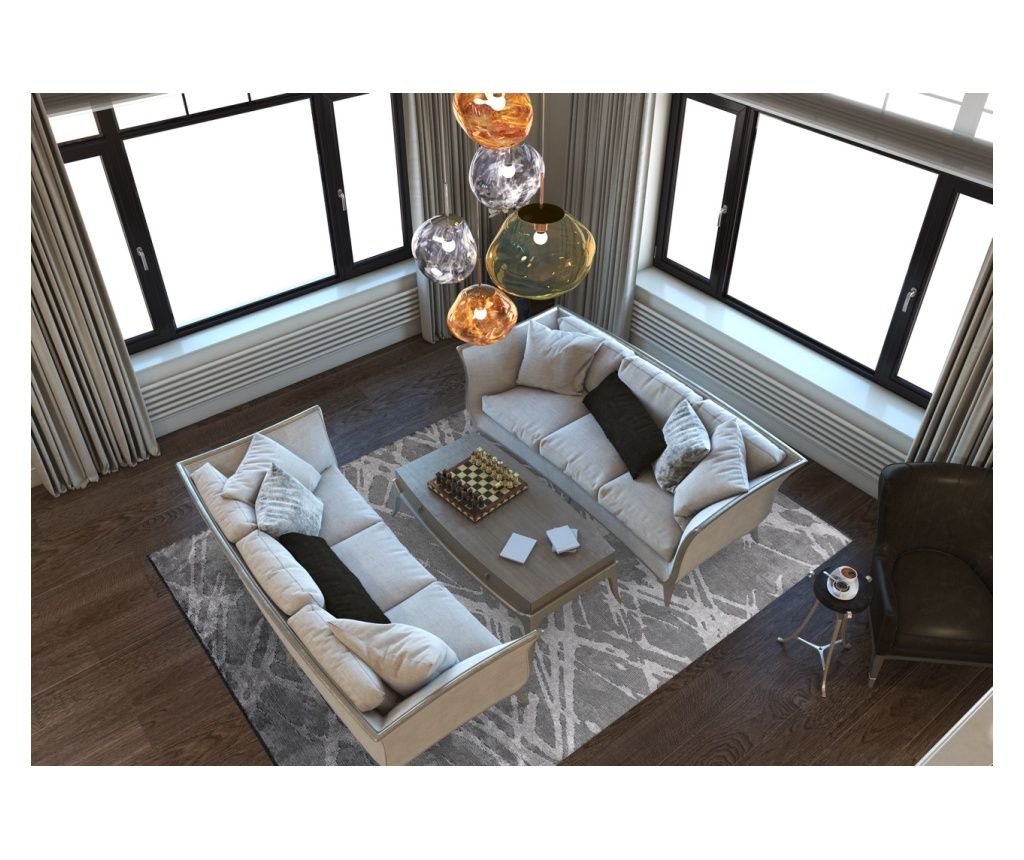 Dizájner szőnyeg DRIZZLE GREY, kézzel készített, 160 x 230 cm