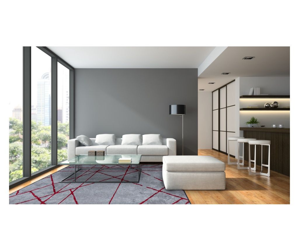 Covor Designer GRID GRI DESCHIS, Handmade, 160 x 230 cm