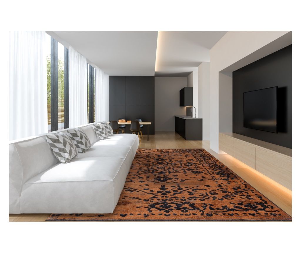 Covor Designer FLORA NEGRU, Manual, 160 x 230 cm