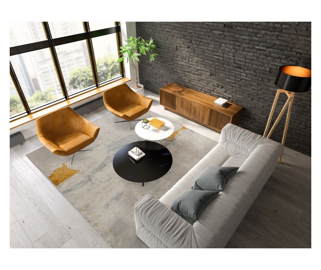 Granada világosszürke designer szőnyeg, kézzel készített, 160 x 230 cm