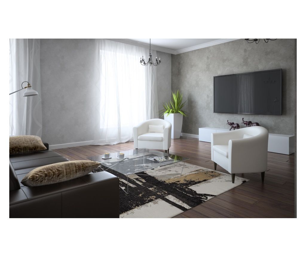 Covor Designer CANNES NEGRU, Handmade, 160 x 230 cm