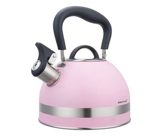 Fierbător cu fluier Kinghoff KH 1856, 1.8l, Inductie, Mâner termoizolant, Roz