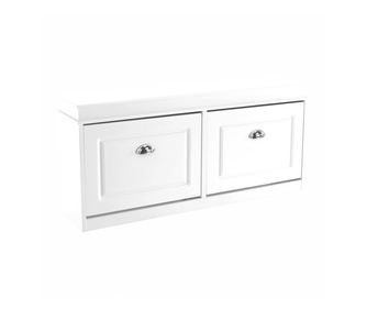 Pantofar cu 2 compartimente, alb, din PAL si MDF, capacitate aproximativ 8 perechi, design elegant si practic,living, hol, 104x4