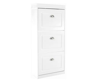 Pantofar din PAL, MDF, alb, 3 compartimente, capacitate 12 perechi, design elegant si practic, hol, living, 53,5x117x24 cm, Bort