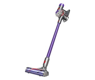 Вертикална прахосмукачка Dyson V8 Origin 400394-01, 150AW, 540мл, 110000 rpm/min, Автономност до 40 мин, HEPA, Лилав/сребрист