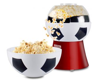 Машина за пуканки с горещ въздух Beper P101CUD051, 1200W, 270 мл, Футболен дизайн, Червен/Бял