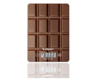 Кухненска везна Beper P102BIL002, До 5 кг, g/lb, LCD дисплей, TAPA, Автоматично изключване, Кафяв