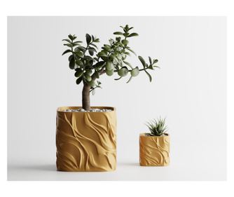 Ghiveci decorativ Sani, Zephyra, mare 112 x 112 x 109 mm, Auriu