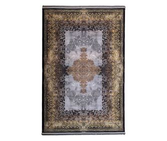 Perzijska preproga s klasičnim dizajnom, siva in zlata barva - 150x225cm