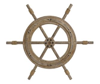 Decoratiune de perete timona, lemn antichizat, 75x4x66 cm