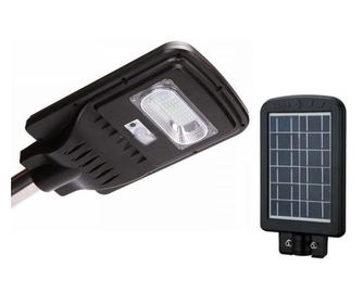 Lampa Klausstech Stradala, Incarcare Solara, Putere 30 W, Senzor Crepuscular, Panou Solar, Carcasa Plastic/metal, 6500k, Negru