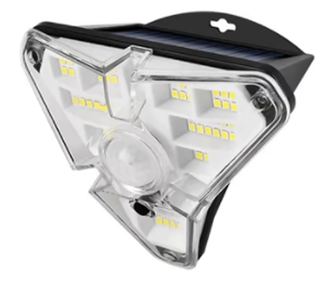 KlaussTech COB LED kültéri lámpa, Napelem, Mozgásérzékelő, 10 órás akkumulátor üzemidő, 1200 mAH, IP65, Fekete