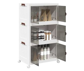 Кутия за съхранение с колела на 3 нива 75 L 64x39,5x110,5 cm