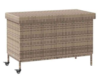Lada depozitare de gradina cu roti, gri 110x55x73 cm poliratan