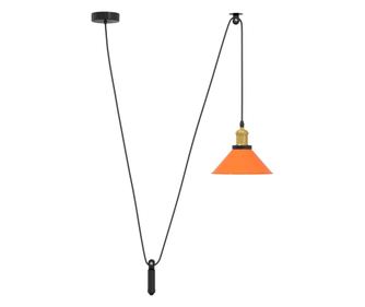 vidaXL Lampă suspendată reglabilă înălțime E27 Portocaliu lucios Metal