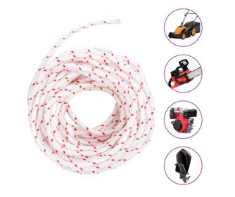 vidaXL Cablu de pornire cu tragere, alb și roșu Ø5 mm 10 m nailon