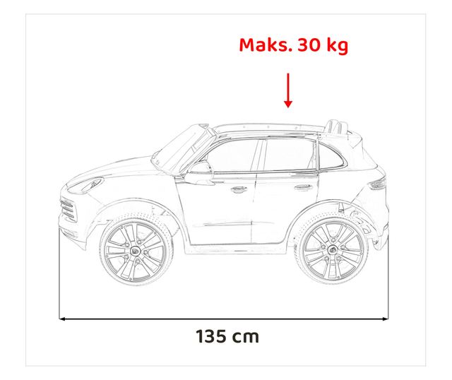 Бял електрически автомобил Porsche Cayenne S