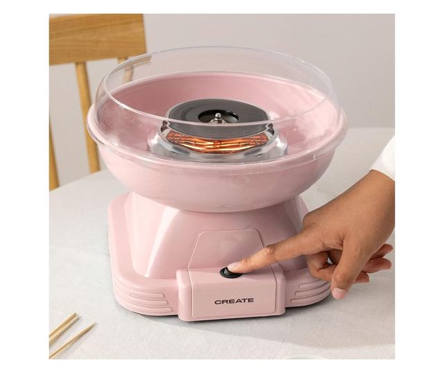 Vattacukor gép CREATE, Retro, mindössze 3 perc alatt kész, cukorkapacitás 7/10 gr, tartós anyagok, könnyen kezelhető, csúszásmen