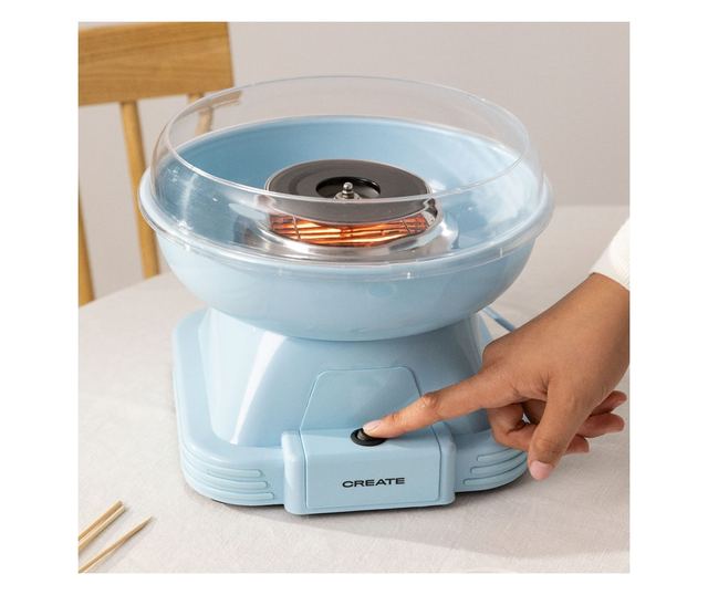 Vattacukor gép CREATE, Retro, mindössze 3 perc alatt kész, cukorkapacitás 7/10 gr, ellenálló anyagok, könnyen kezelhető, csúszás