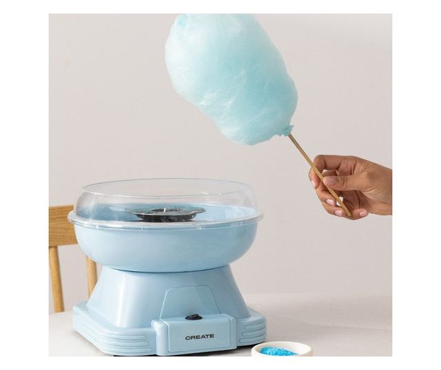 Vattacukor gép CREATE, Retro, mindössze 3 perc alatt kész, cukorkapacitás 7/10 gr, ellenálló anyagok, könnyen kezelhető, csúszás