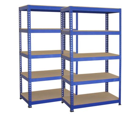 2 x rafturi metalice albastre T-RAX 75 cm x 150 cm x 30 cm