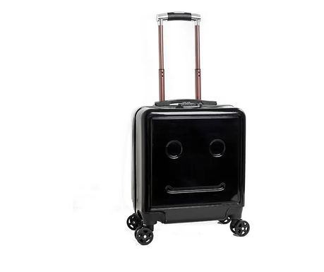 Troler calatorie pentru copii, personalizabil, model Easy Trip, 48x38x24 cm, roti 360, culoare negru ABYZ™