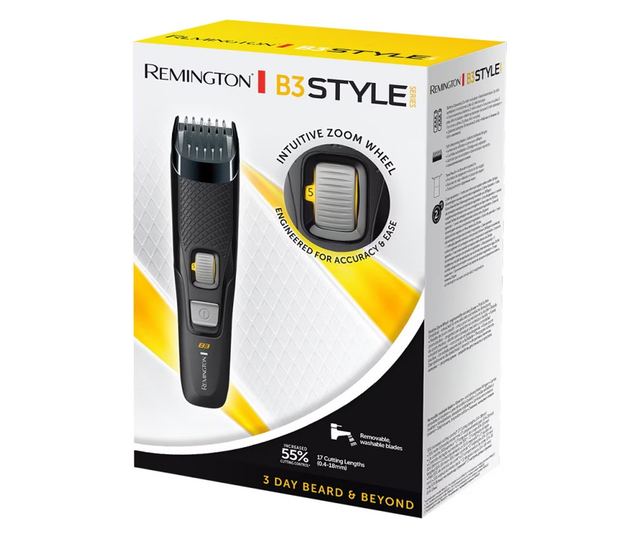 Тример за брада Remington MB3000 B3 Style Series, 17 дължини, Самонаточващи се остриета, Черен