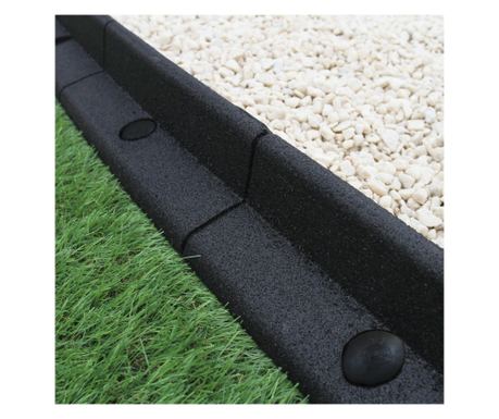 Borduri flexibile negre pentru gazon Borduri pentru gazon de gradina Pachet de 6 x 1,2 m