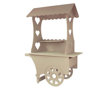MDF wooden cart for weddings, birthdays, and christenings, dimensions: 132cm x 87cm x 48cm.