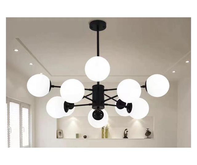 Lustra RFAN, Model 5506/10, Cu Abajururi, 10 X E27, Negru