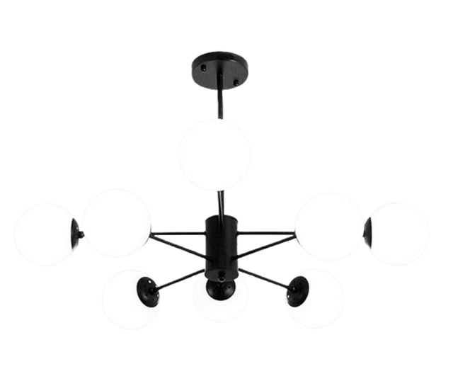 Lustra RFAN, Model 5506/8, Cu Abajururi, 8 X E27, Negru