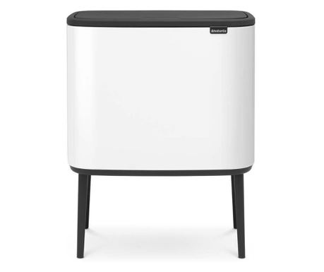 Coș de gunoi Brabantia Bo Touch, 36 litri, cu deschidere silențioasă, cu deschidere largă, alb.