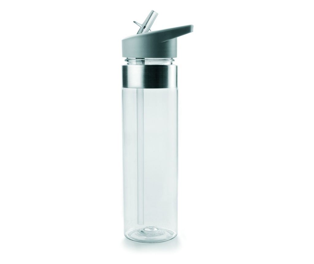 Sticla apa sport Ibili-Hidratation, tritan/plastic, 6.5x25 cm, transparent/gri
