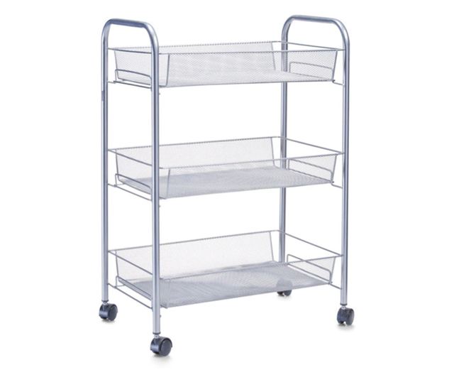 Zeller univerzális mobil polc, krómozott acél, 44x26x63 cm, ezüst