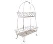 Polica s 2 bijele vintage košare od željeza 47x24x66 cm