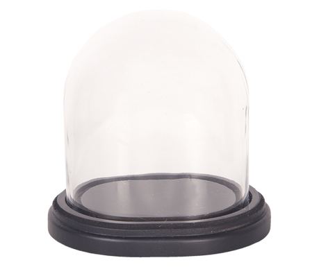 Platou decorativ lemn sticla 17x14x18 cm