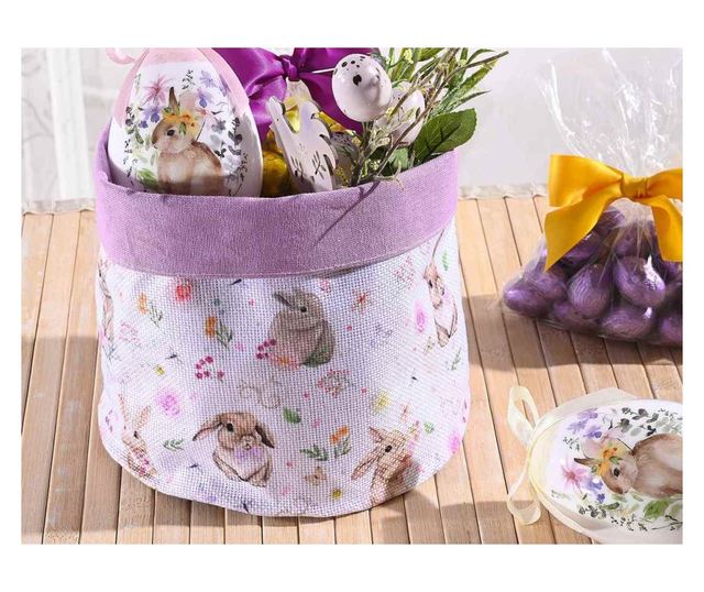 Višebojna tekstilna košarica za Uskrs 16x18,5 cm