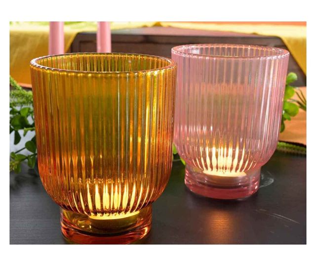 Set od 8 staklenih svijeća 10x12 cm