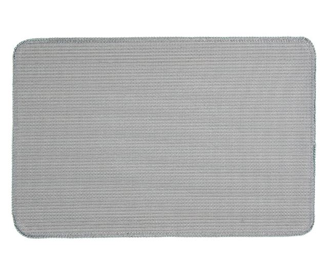 Синьо-кафяв текстилен килим за баня 58x38x1 см