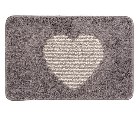 Tekstilna kopalniška preproga siva bež 58x38x1 cm