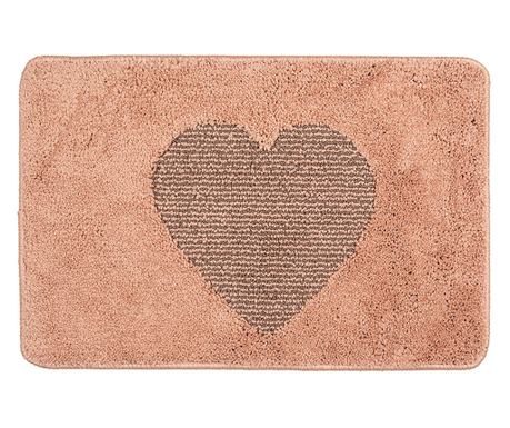 Tekstilna kopalniška preproga roza rjava 58x38x1 cm